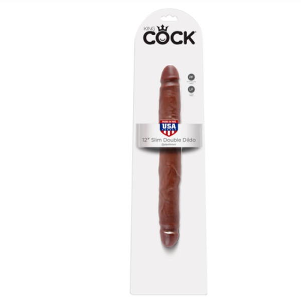 Фаллоимитатор реалистик двусторонний коричневый PipeDream King Cock Slim Double   L=31,4см, d=3,3см