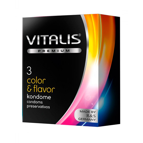 Презервативы "Vitalis" Premium color & flavor (3 шт.) - цветные/ароматизированные