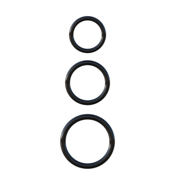 67137 Pipedream Fantasy C-Ringz Silicone 3-Ring Stamina Set, черный. Набор эрекционных колец разного диаметра