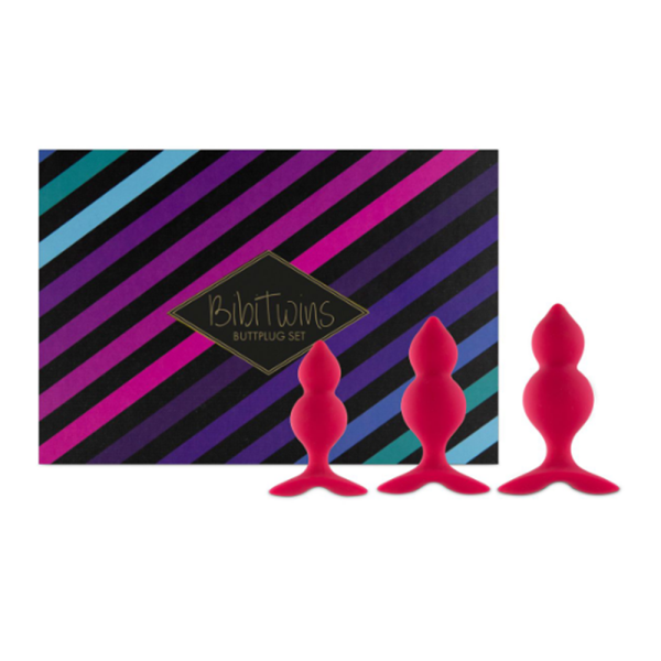 67336 Набор из трех анальных пробок FeelzToys Bibi Twins ButtPlug set, розовый.