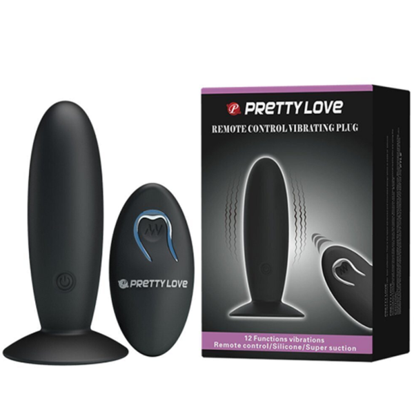 61462 Анальная пробка с беспроводным пультом управления Baile Pretty Love Remore Control Vibrating Plug, черная. 